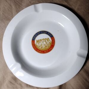 6 inch mol porcelain Ashtray Masada Israel Souvenir